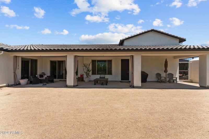 Large, covered patio