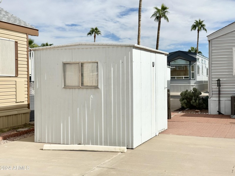 FRONT OF STORAGE SHED
