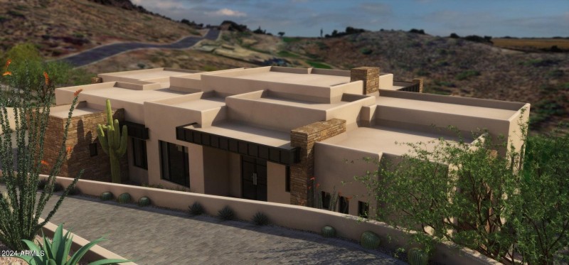 Rendering of home and driveway