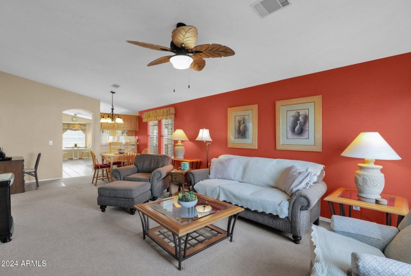 Great Room with Ceiling Fan