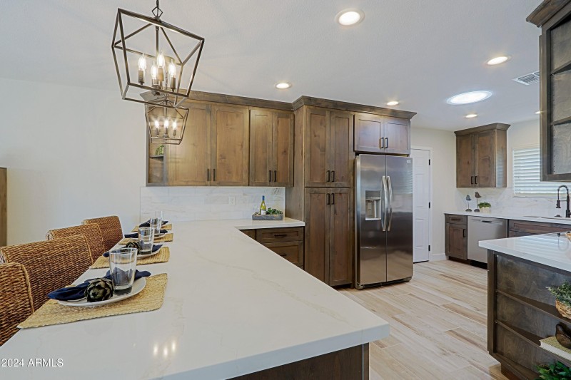 Modern kitchen with fridge
