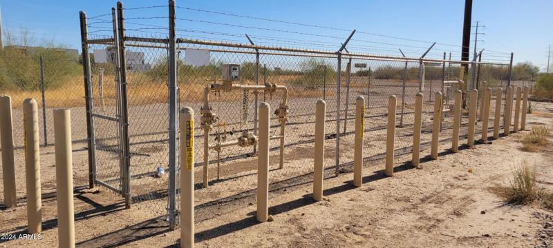 Gas regulator station next to property