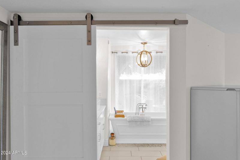Barn door to Master bath