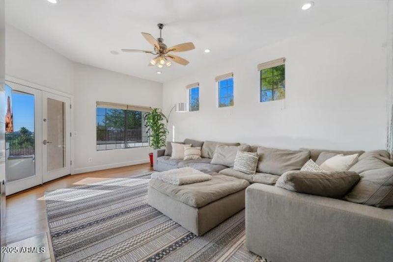 Large TV room just off kitchen