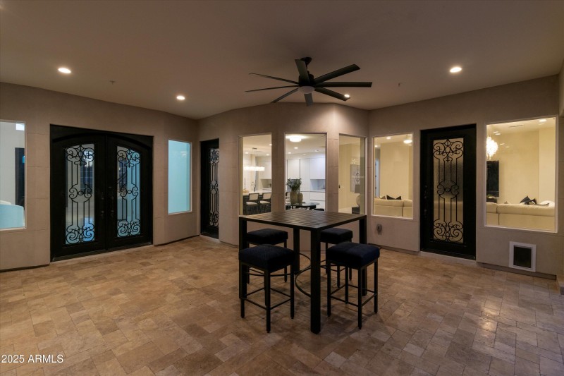 Patio dining space