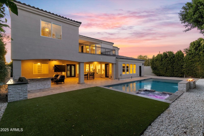 Private backyard living space