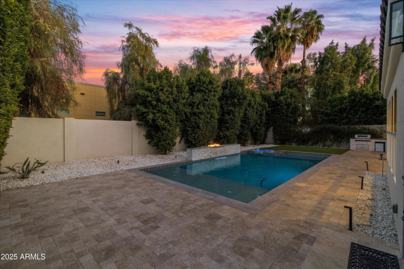 Firepit and water feature