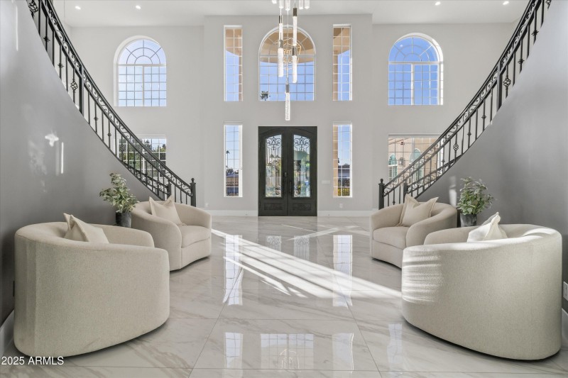 Marble floors throughout