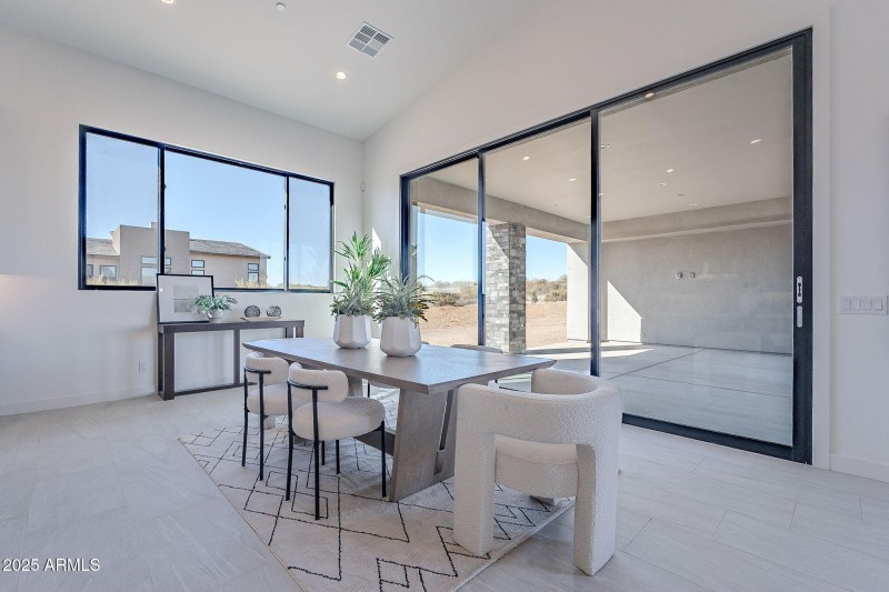 Stacking doors leading to covered patio