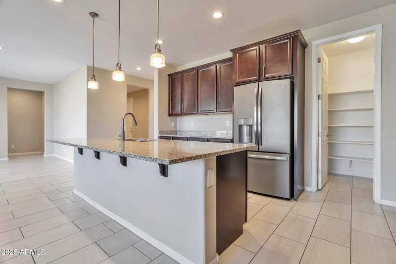Kitchen and walk-in pantry
