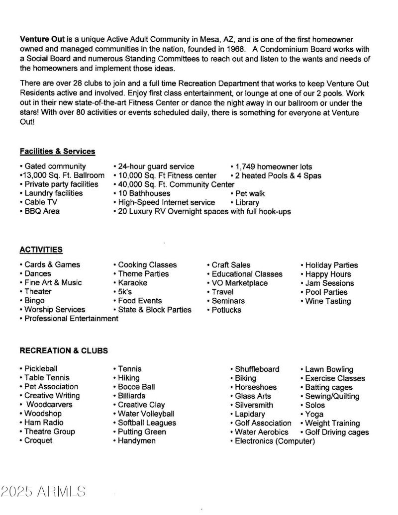 25 - VENTURE OUT info