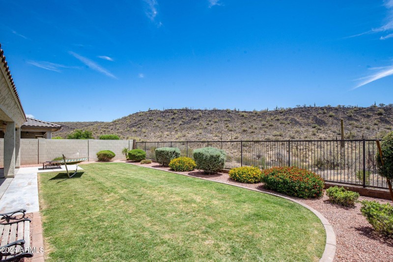 Backyard with Iron View Fencing