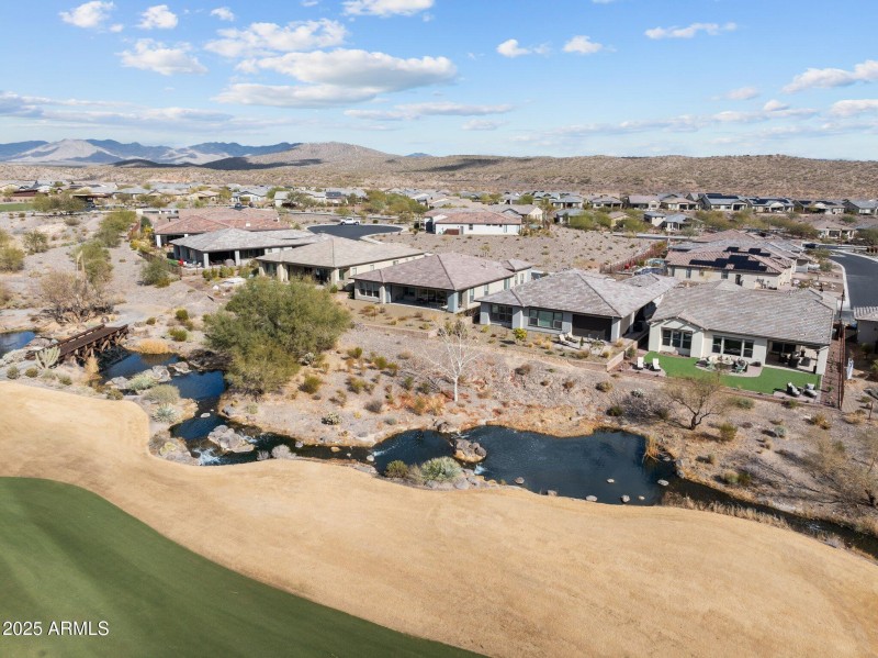 Areal of home on golf course