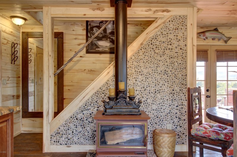 wood burning fireplace