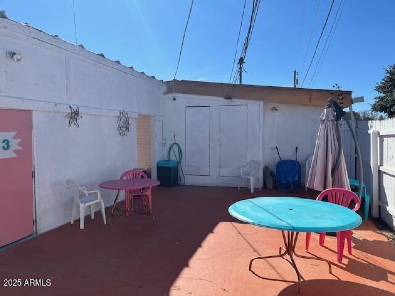 Enclosed patio area