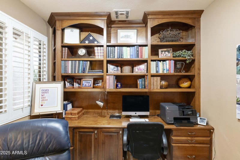 Office with built-in bookcase