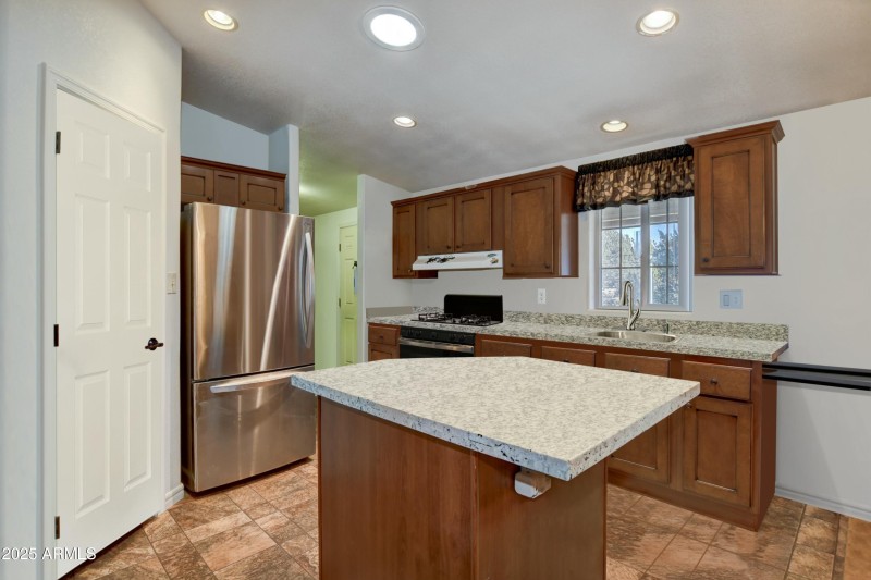 Kitchen with marble countertops