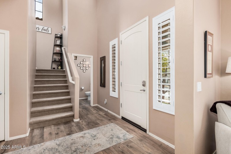 Stairs and powder bath