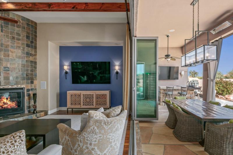 Glass Doors opened to patio