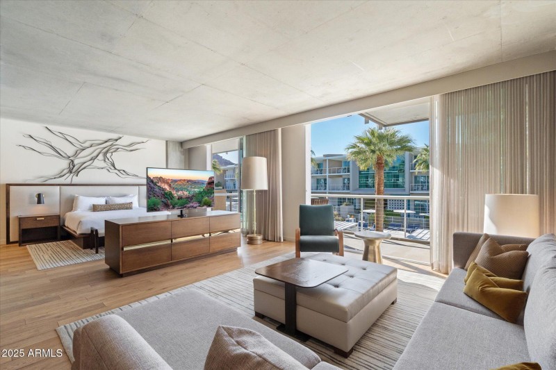 Spacious Living Space out to Balcony