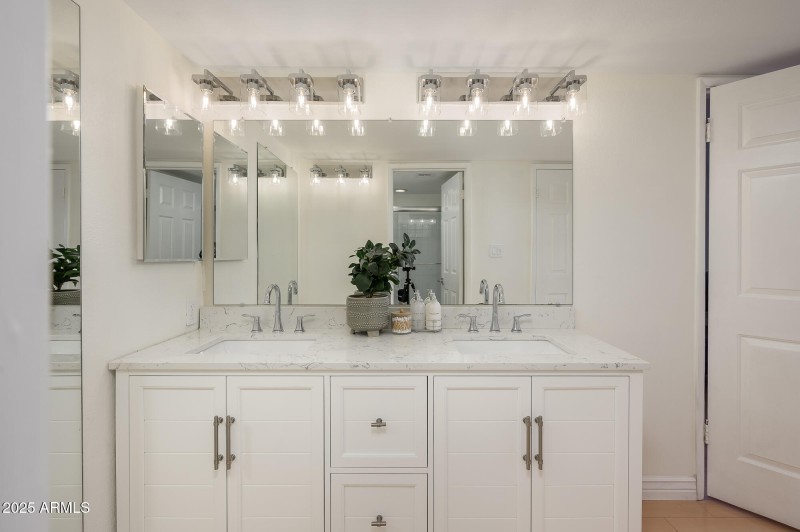 Updated Lighting, Double Sinks