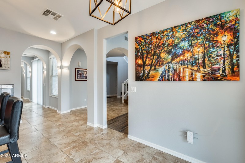 Arched Entry to Kitchen & Living Area