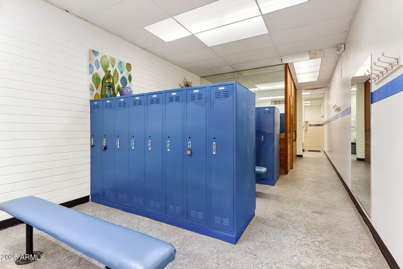 Lockers in clubhouse