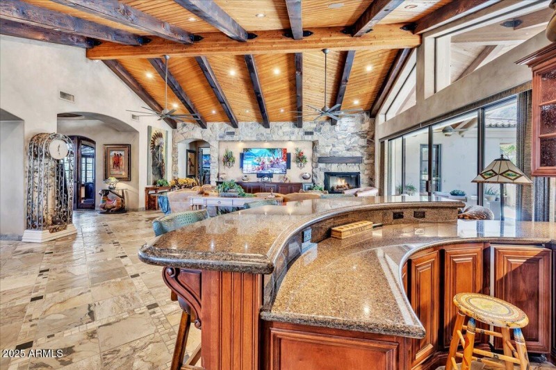 Wet bar with ice-maker and refrigerator