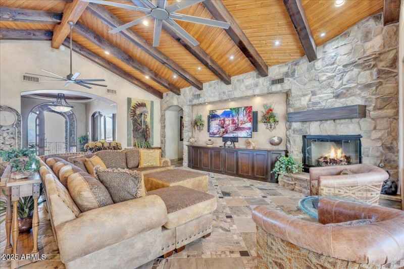 Great Room Fireplace & TV
