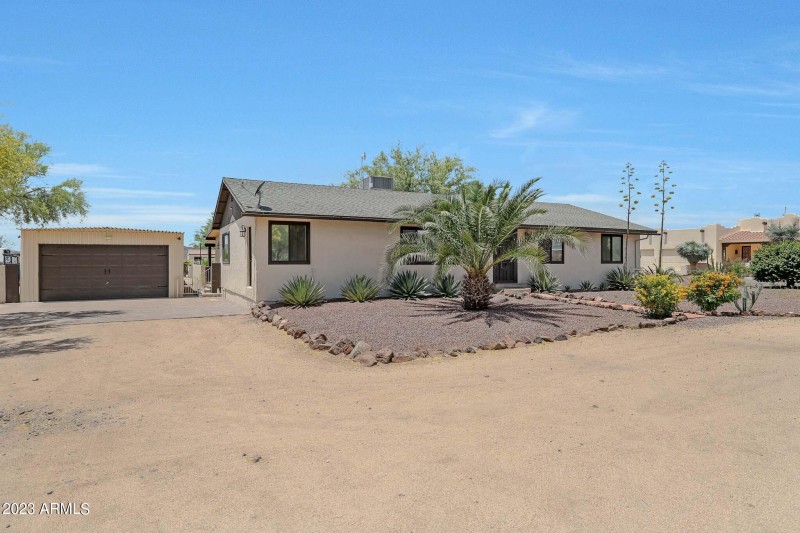 Front driveway and garage