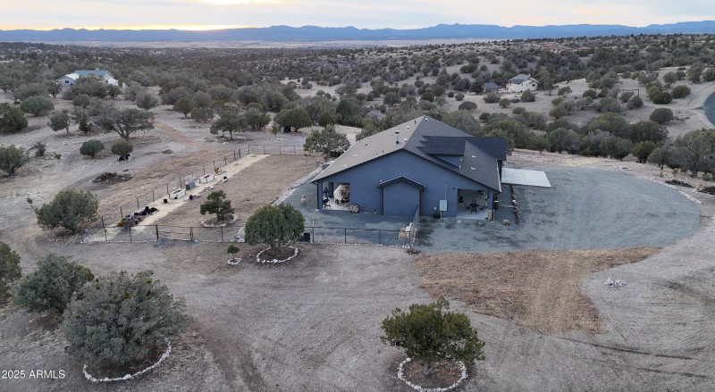 Drone shot facing west