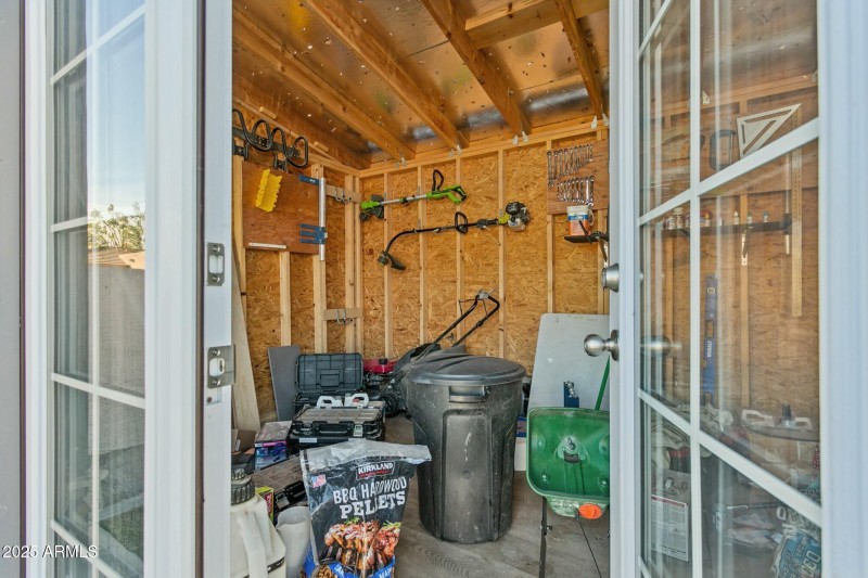 Inside Backyard Shed