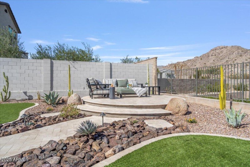 Travertine Raised Patio