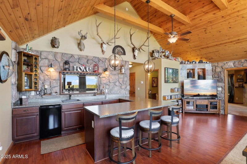 wet bar entertaining area