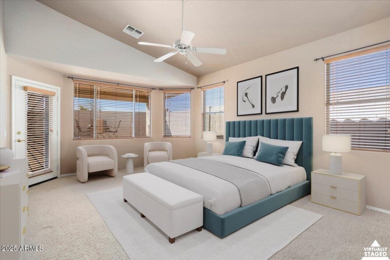 Expanded Primary Bedroom Staged