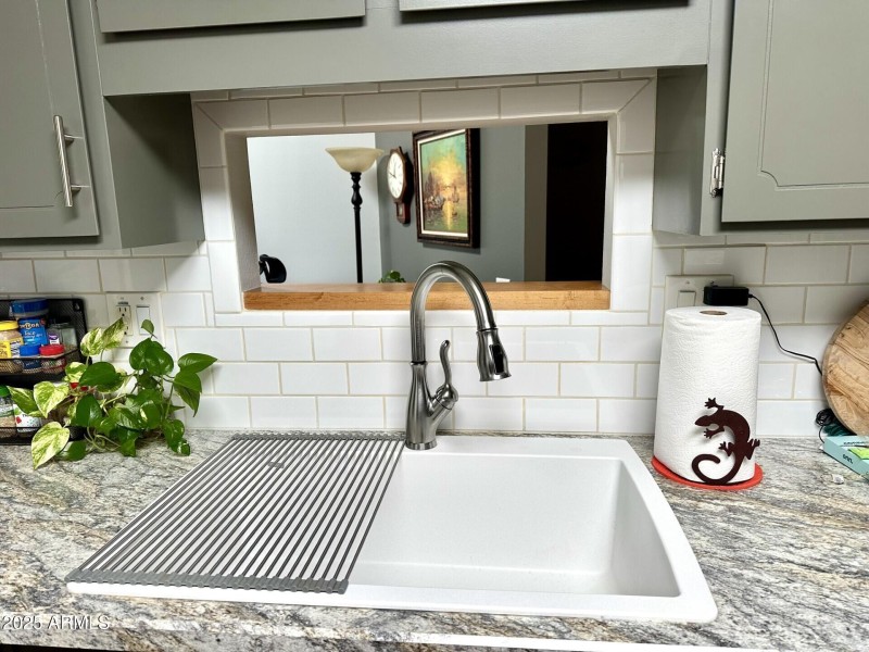Kitchen Sink Opening to Great Room