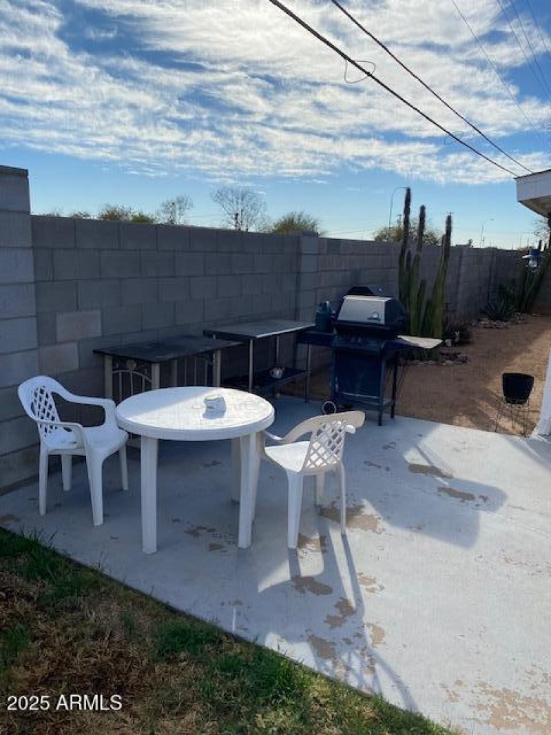 Patio grilling area