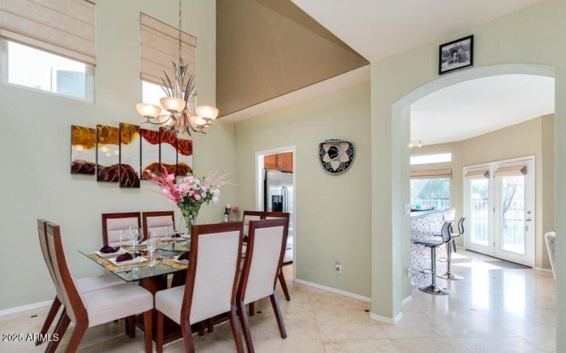 Dining room and view to kitchen