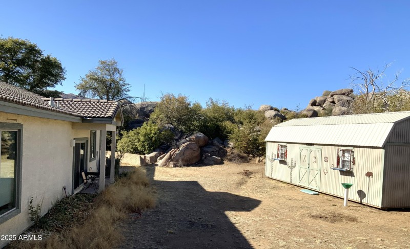 NE view of backyard