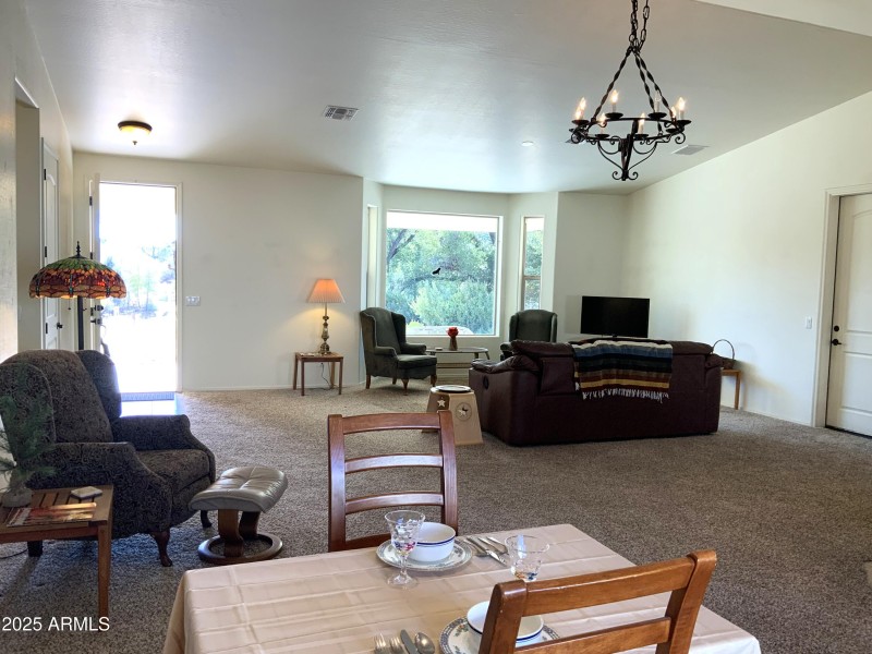 great room view from dining area