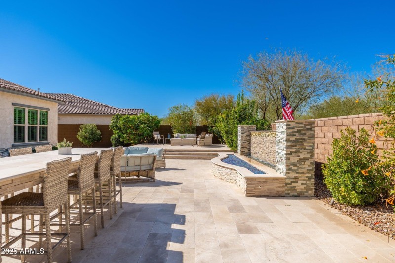 Water Feature and Firepit