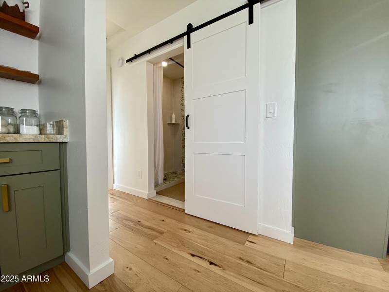 Barn Door to Bathroom 1