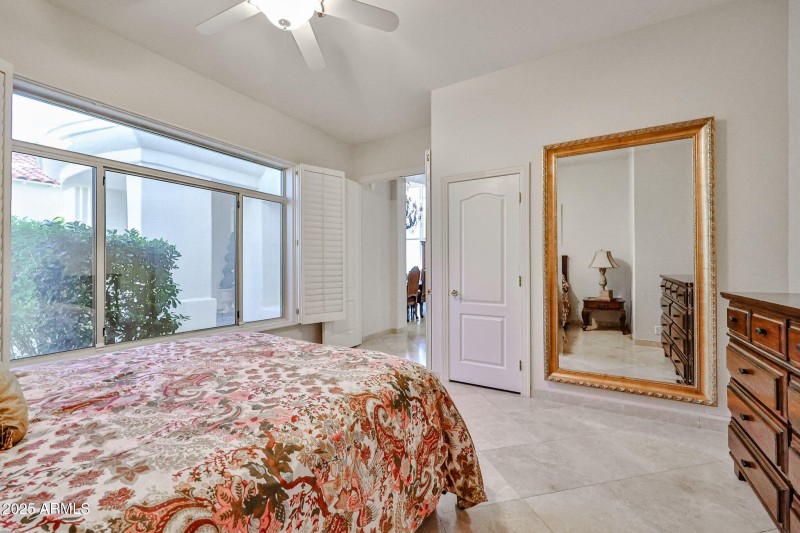 Downstairs Bedroom has Courtyard Views