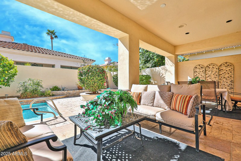 Extended Patio with Travertine