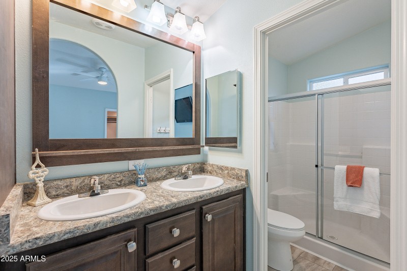 Primary Bath with raised dual vanities