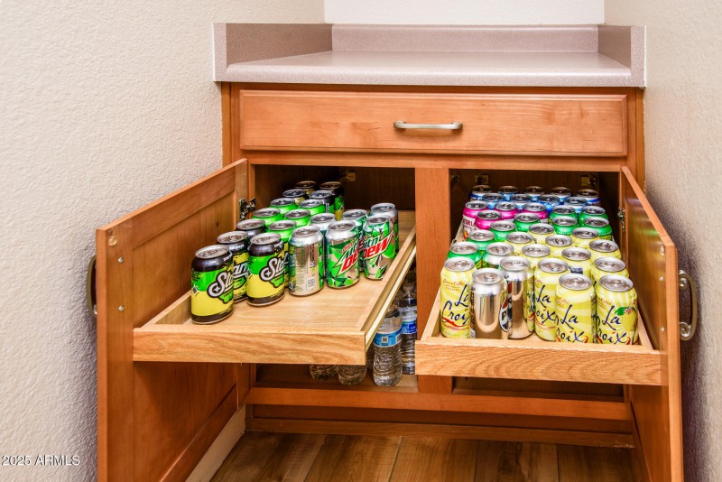 Laundry storage with sliders