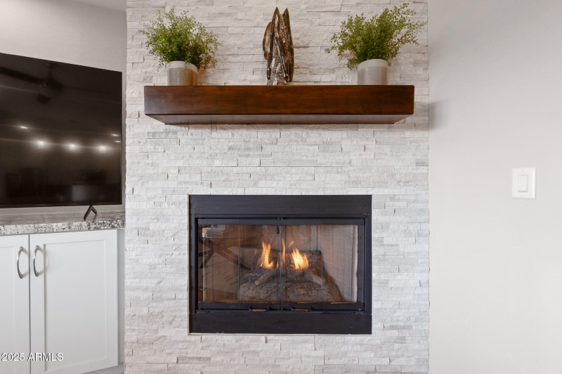 Gas Fireplace with Stone