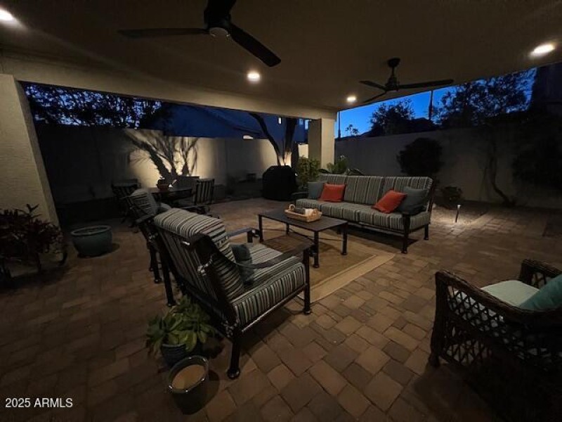 Patio at night