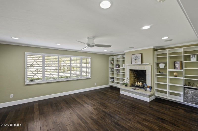 Custom living room shelving