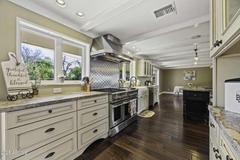 Kitchen at garage entry